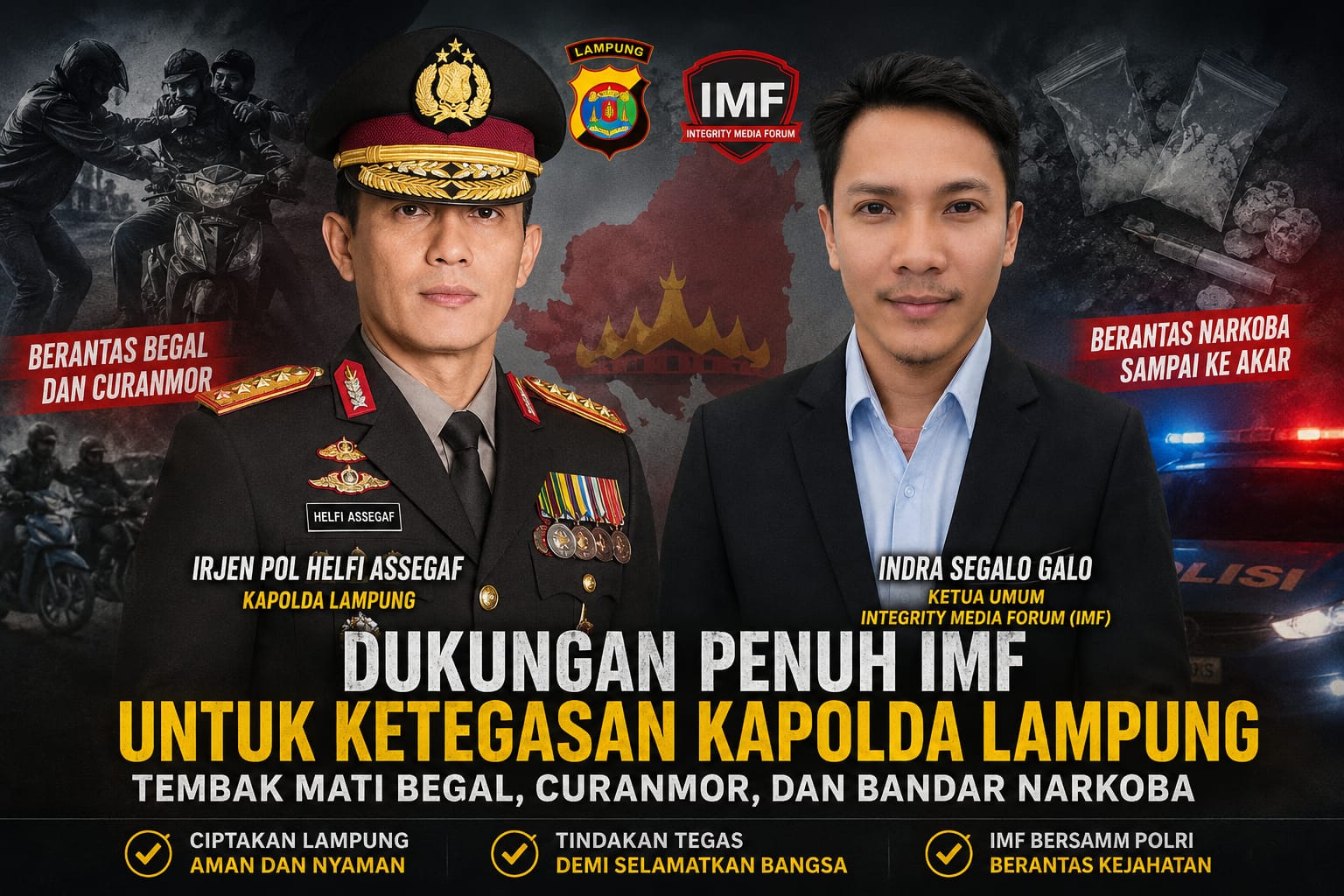 Kapolda Lampung Dapat Dukungan Berantas Begal