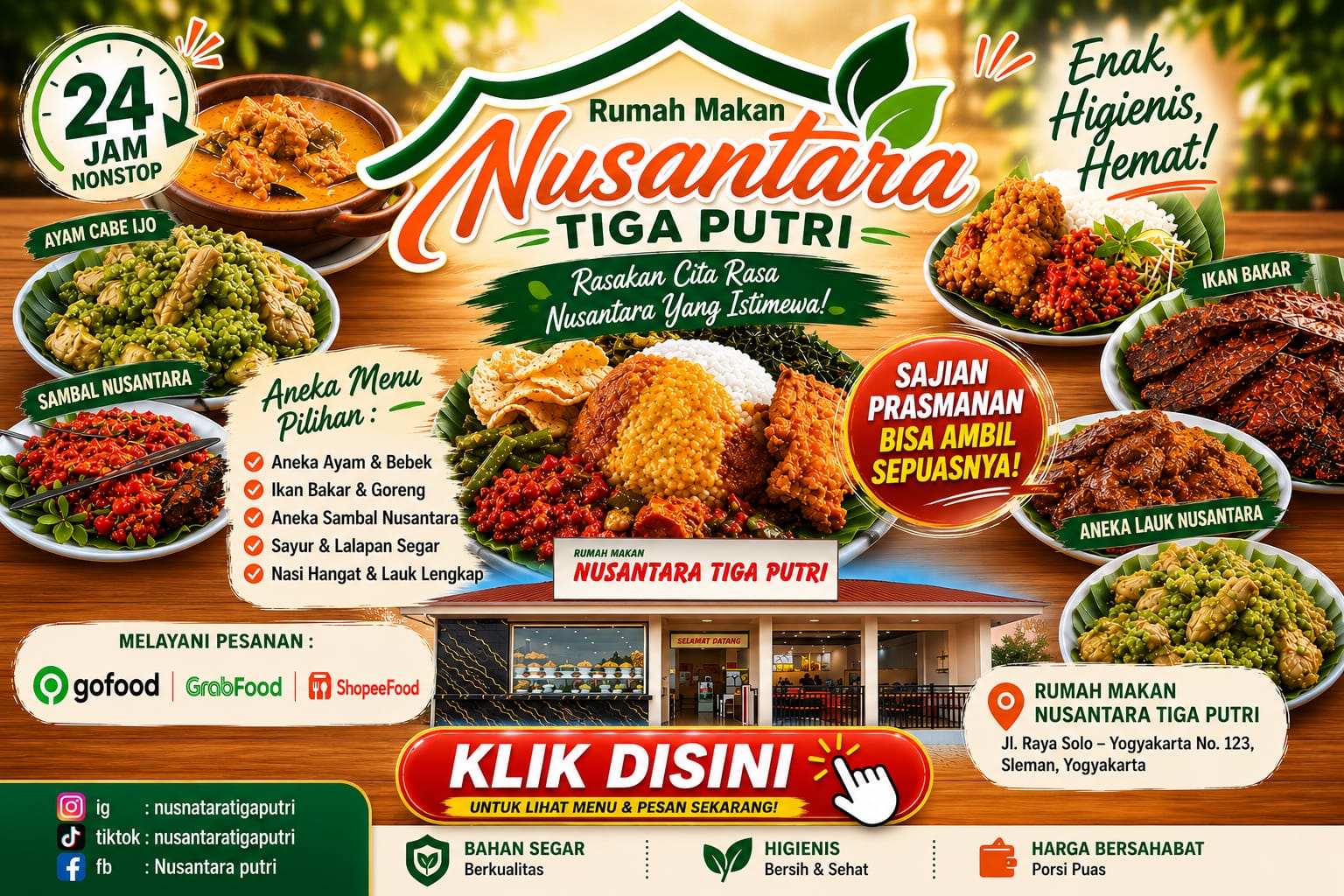 Rumah Makan Nusantara Tiga Putri Sajikan Menu Hemat