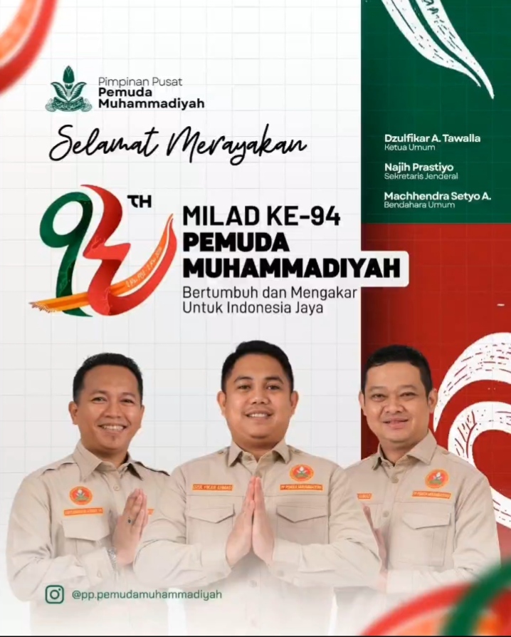 Milad ke-94 Pemuda Muhammadiyah: Semangat Bertumbuh dan Mengakar untuk Indonesia Jaya