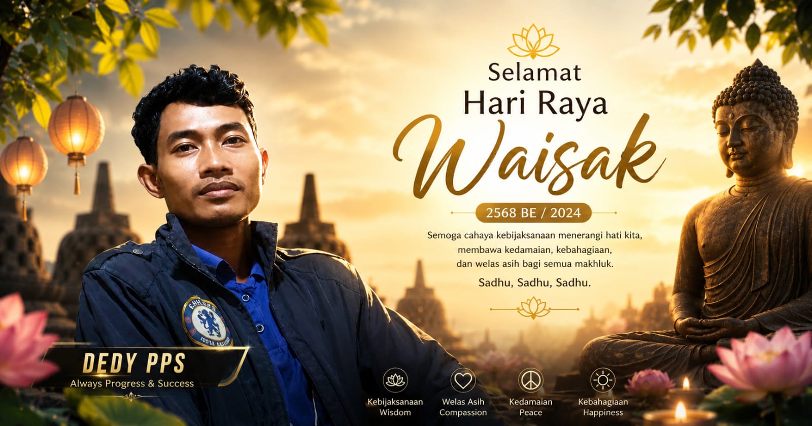Hari Raya Waisak, Dedy PPS Ajak Tebar Kedamaian dan Toleransi