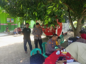 Donor Darah Polsek Bunga Mayang Hasilkan 53 Kantong Darah