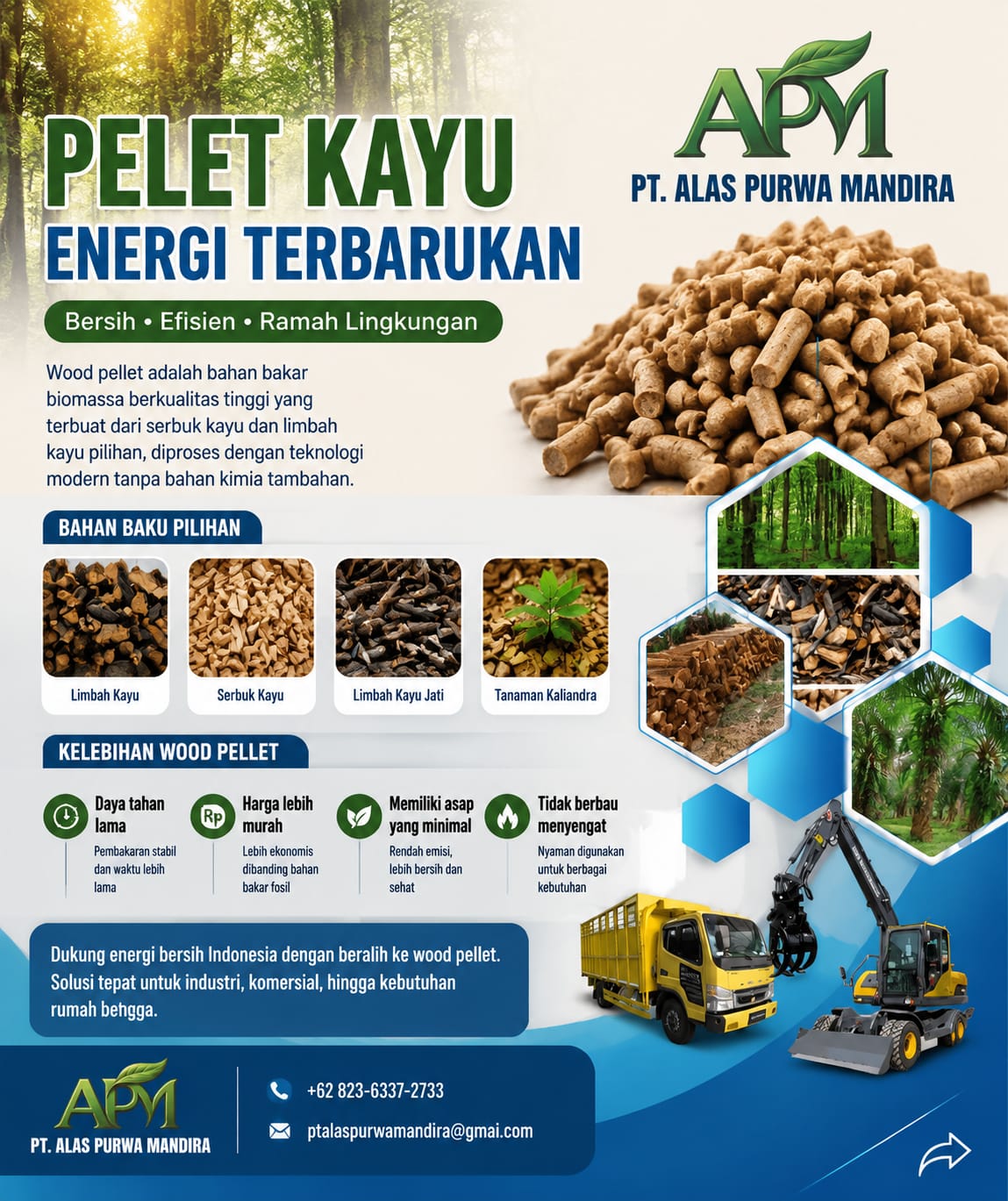 Wood Pellet PT Alas Purwa Mandira Siap Kirim Nusantara