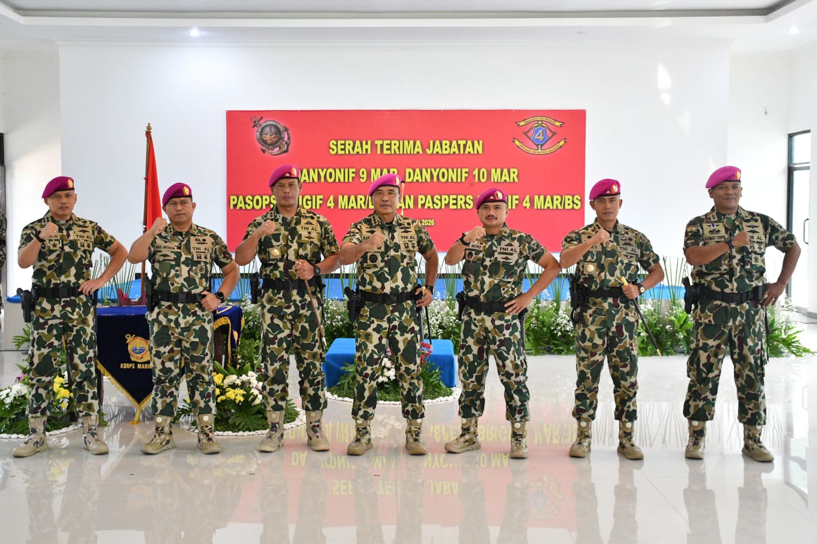 Sertijab Brigif 4 Mar/BS, Danbrigif Pimpin Empat Jabatan Strategis