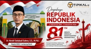 Semangat Kebangsaan Jadi Pesan HUT ke-81 RI dari Kepala MAN 1 Lampung Barat