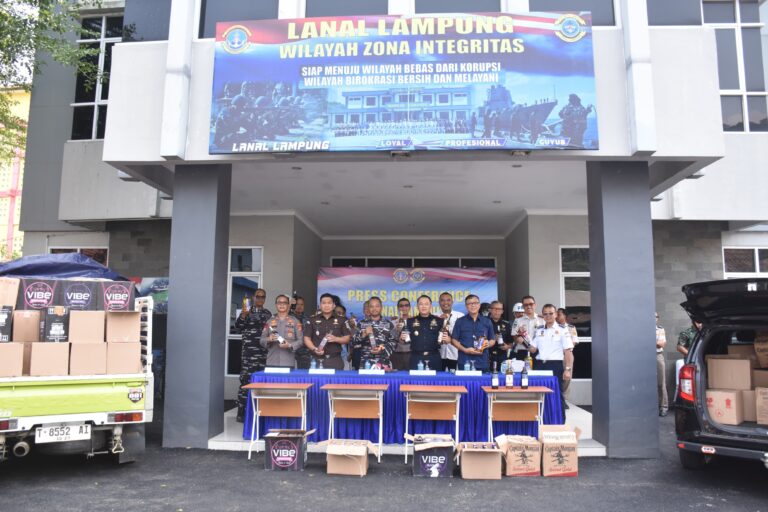 Peredaran Miras Ilegal Digagalkan, Lanal Lampung Amankan 1.437 Liter