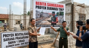 Proyek Revitalisasi SMKN 1 Sragi Disorot, Foto TNI Dicatut