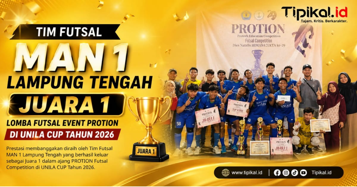 Tim Futsal MAN 1 Lampung Tengah Juara 1 UNILA CUP 2026