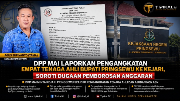 Pengangkatan Tenaga Ahli Bupati Pringsewu Dilaporkan ke Kejari