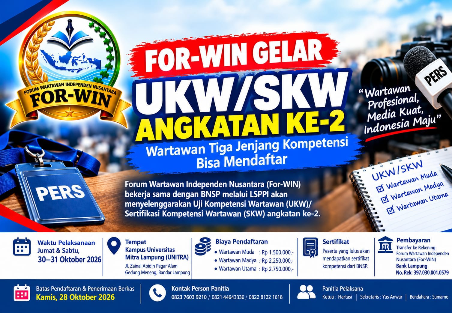 UKW/SKW For-WIN Angkatan 2, Pendaftaran Dibuka