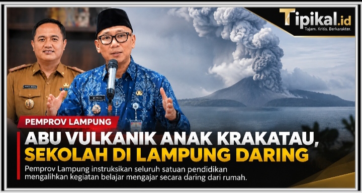 Abu Vulkanik Anak Krakatau, Sekolah di Lampung Daring