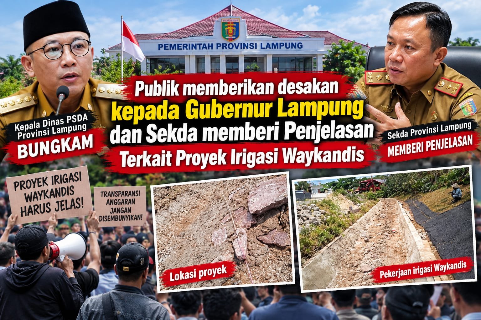 Proyek Irigasi Waykandis Disorot, Publik Desak Klarifikasi